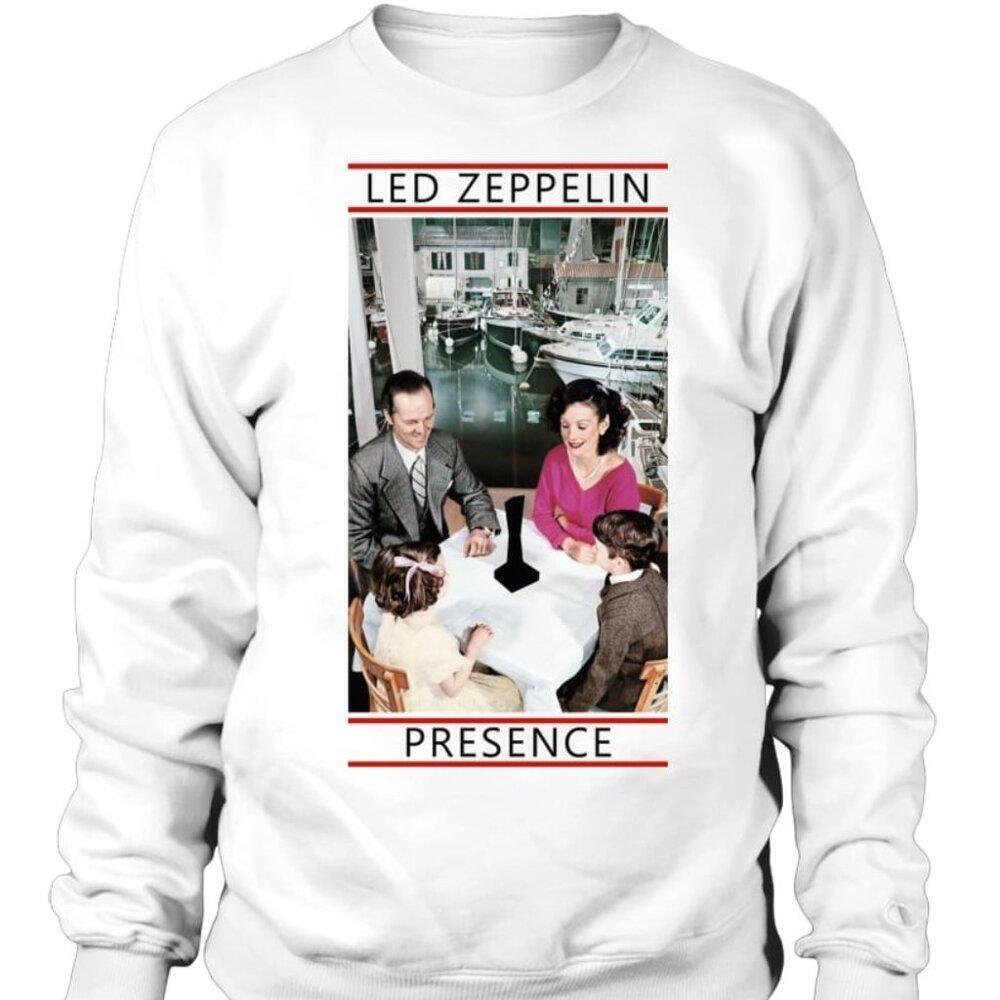 Led Zeppelin Presence Sweatshirt Classic Rock Band CrewPullover